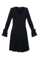 Marble fit and flare dress M6328 Black freeshipping - Solitaire Fashions Darwen