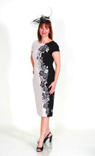 CONDICI EMBROIDERED DUAL TONE DRESS & JACKET freeshipping - Solitaire Fashions Darwen