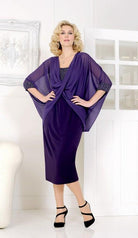 DRESSED UP VOILE TOP WITH JERSEY KNIT DRESS freeshipping - Solitaire Fashions Darwen