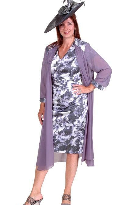 DRESSED UP VOILE COAT WITH PRINT DRESS freeshipping - Solitaire Fashions Darwen