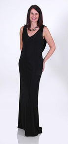 FRANK LYMAN V NECKLINE LONG DRESS freeshipping - Solitaire Fashions Darwen