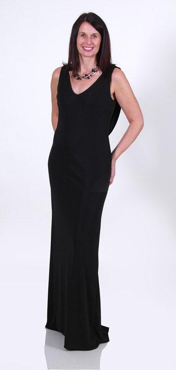 FRANK LYMAN V NECKLINE LONG DRESS freeshipping - Solitaire Fashions Darwen