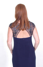 GINA BACCONI LONG NAVY EVENING DRESS freeshipping - Solitaire Fashions Darwen