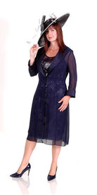 L’ATELIER EMBROIDERED DRESS & & LONG VOILE COAT freeshipping - Solitaire Fashions Darwen