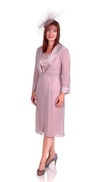 L’ATELIER EMBROIDERED DRESS & & LONG VOILE COAT freeshipping - Solitaire Fashions Darwen