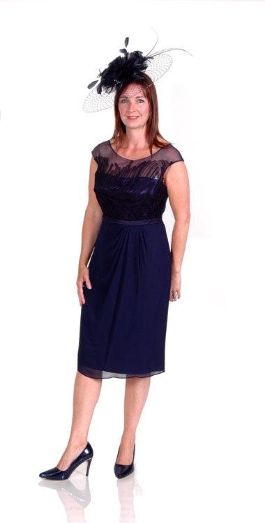 L’ATELIER EMBROIDERED DRESS & & LONG VOILE COAT freeshipping - Solitaire Fashions Darwen