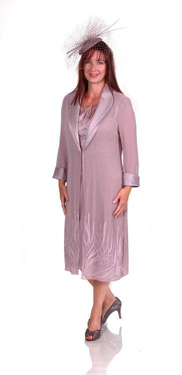 L’ATELIER EMBROIDERED DRESS & & LONG VOILE COAT freeshipping - Solitaire Fashions Darwen