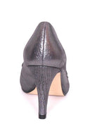 SOLITAIRE GREY METALLIC EFFECT COURT SHOE freeshipping - Solitaire Fashions Darwen