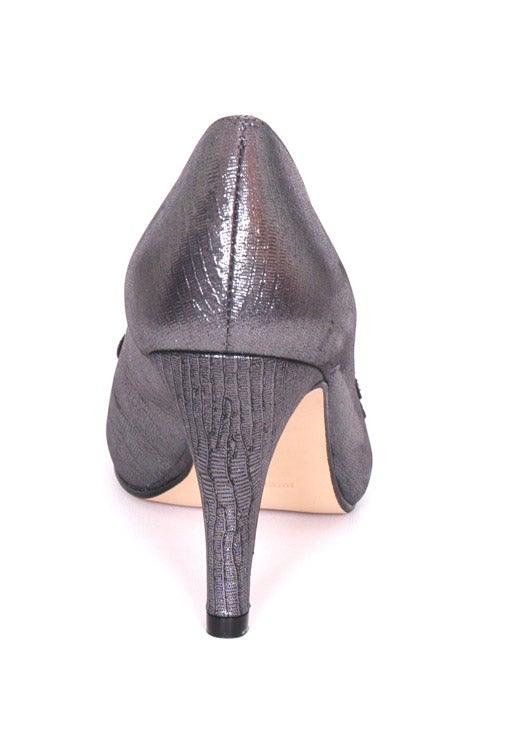 SOLITAIRE GREY METALLIC EFFECT COURT SHOE freeshipping - Solitaire Fashions Darwen