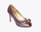 SOLITAIRE PEWTER METALLIC EFFECT COURT SHOE freeshipping - Solitaire Fashions Darwen