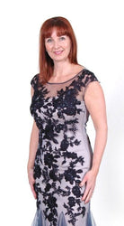 MASCARA NUDE UNDERLAY EVENING DRESS freeshipping - Solitaire Fashions Darwen