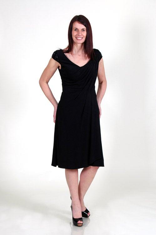 MASCARA SOFT FOLD DRAPE DRESS freeshipping - Solitaire Fashions Darwen
