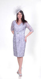 ZEILA LACE OVERLAY DRESS & SATEEN JACKET freeshipping - Solitaire Fashions Darwen