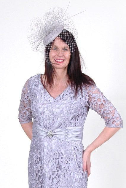 ZEILA LACE OVERLAY DRESS & SATEEN JACKET freeshipping - Solitaire Fashions Darwen