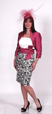 ZIELA DRESS & BOLERO JACKET WEDDING SUIT freeshipping - Solitaire Fashions Darwen