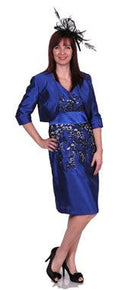 ZIELA DRESS & BOLERO JACKET WEDDING SUIT freeshipping - Solitaire Fashions Darwen