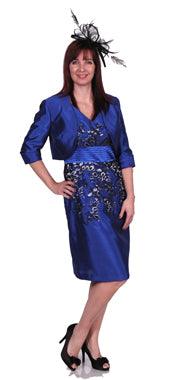 ZIELA DRESS & BOLERO JACKET WEDDING SUIT freeshipping - Solitaire Fashions Darwen