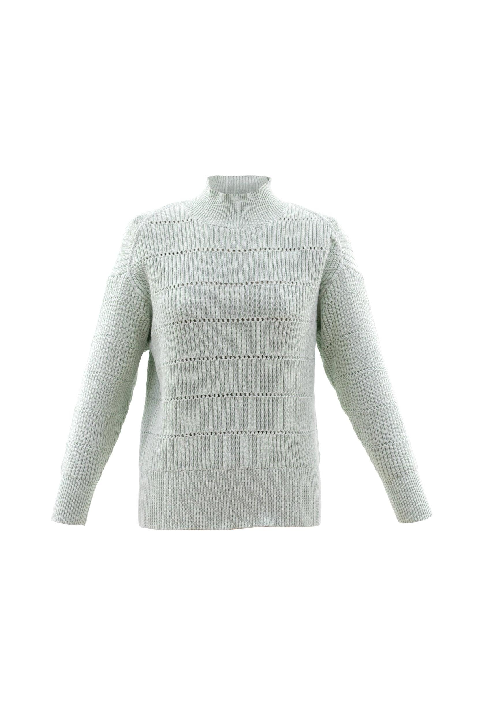 MARBLE RIBBED KNIT 5896 MINT freeshipping - Solitaire Fashions Darwen
