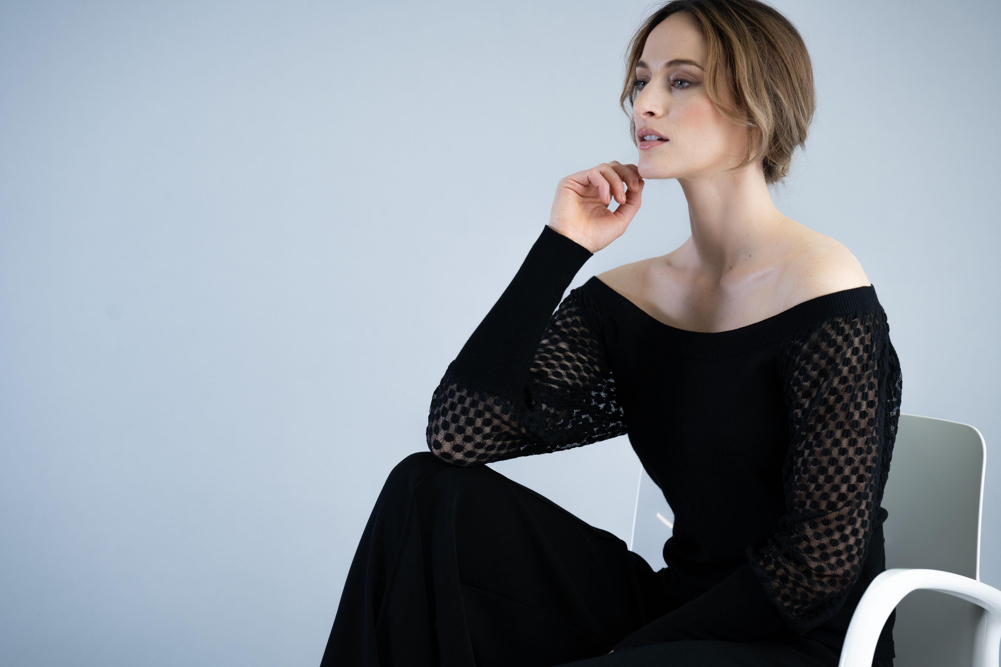 Marble Classic knitted sweater M6324 Black freeshipping - Solitaire Fashions Darwen