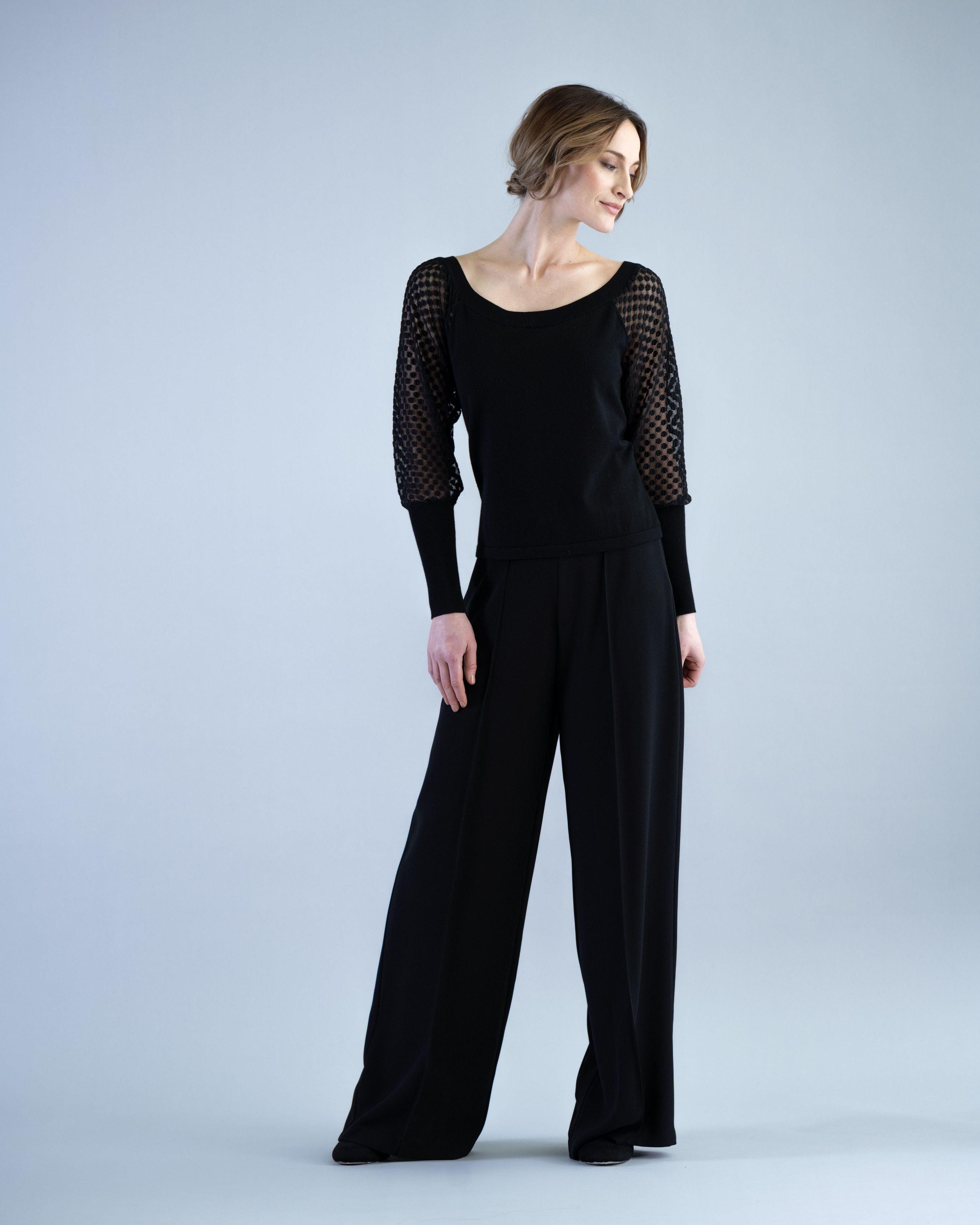 Marble Classic knitted sweater M6324 Black freeshipping - Solitaire Fashions Darwen