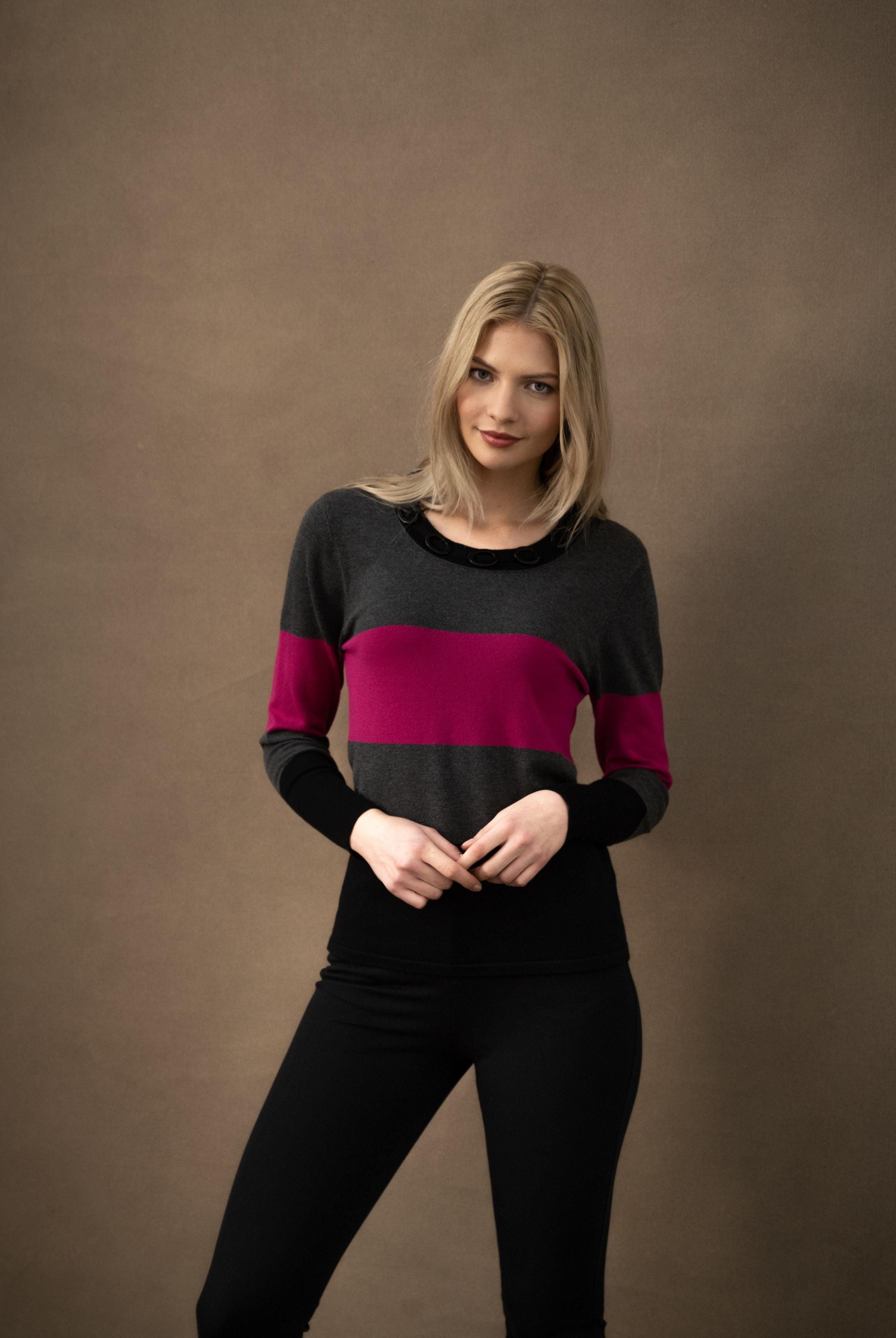 MARBLE THREE COLOUR WAY CLASSIC SWEATER M6325 freeshipping - Solitaire Fashions Darwen