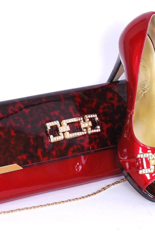 SOLITAIRE RED PATENT CLUTCH BAG freeshipping - Solitaire Fashions Darwen