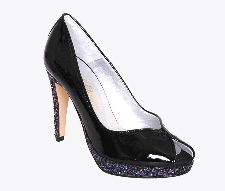 SOLITAIRE SPARKLE PLATFORM & HEEL COURT SHOE freeshipping - Solitaire Fashions Darwen