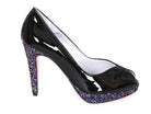 SOLITAIRE SPARKLE PLATFORM & HEEL COURT SHOE freeshipping - Solitaire Fashions Darwen