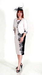 CONDICI EMBROIDERED DUAL TONE DRESS & JACKET freeshipping - Solitaire Fashions Darwen