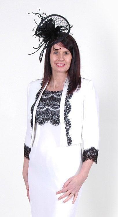 DRESS CODE LACE ENHANCED DRESS WITH WAIST LENGTH JACKET freeshipping - Solitaire Fashions Darwen