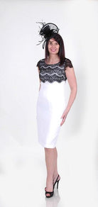 DRESS CODE LACE ENHANCED DRESS WITH WAIST LENGTH JACKET freeshipping - Solitaire Fashions Darwen