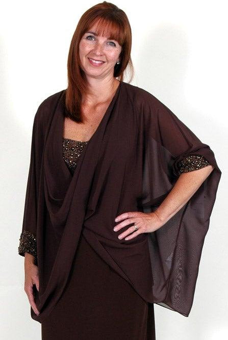 DRESSED UP VOILE TOP WITH JERSEY KNIT DRESS freeshipping - Solitaire Fashions Darwen