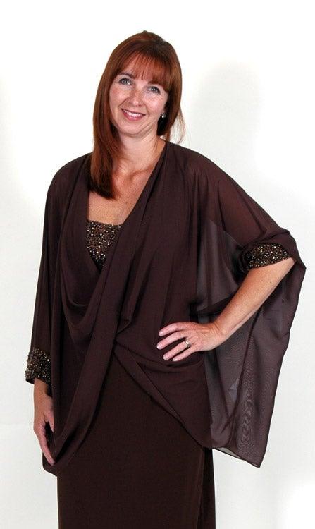 DRESSED UP VOILE TOP WITH JERSEY KNIT DRESS freeshipping - Solitaire Fashions Darwen