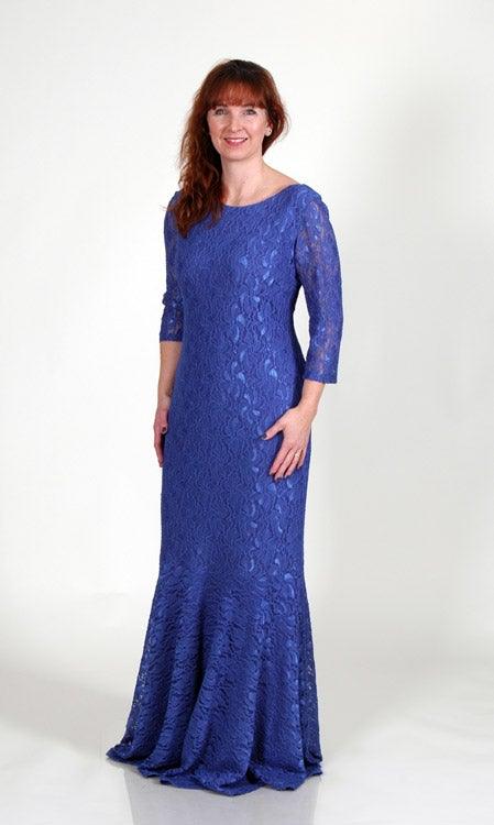 GINA BACCONI GUIPURE LACE LONG DRESS freeshipping - Solitaire Fashions Darwen