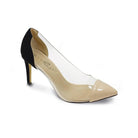 LUNAR Faux Suede and Perspex Court Shoe FLR412BLK freeshipping - Solitaire Fashions Darwen