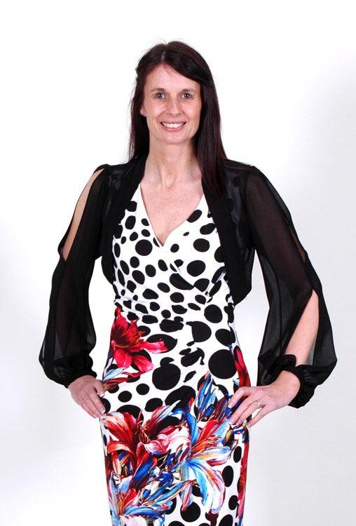 MICHAELA LOUISA SHEER CHIFFON SHRUG freeshipping - Solitaire Fashions Darwen