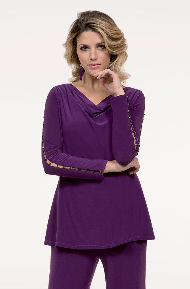 MICHAELA LOUISA OPEN SLEEVE DETAIL TOP freeshipping - Solitaire Fashions Darwen