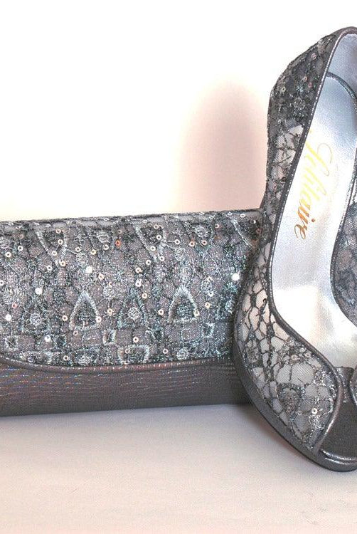 SOLITAIRE PLATINUM LACE CLUTCH BAG freeshipping - Solitaire Fashions Darwen