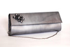 SOLITAIRE SILVER LEATHER CLUTCH BAG freeshipping - Solitaire Fashions Darwen