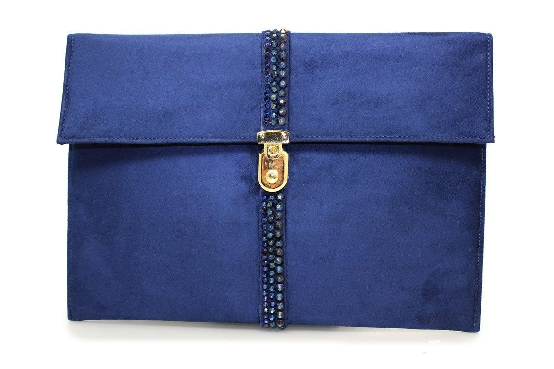 LUNAR SUEDE & DIAMANTE HANDBAG freeshipping - Solitaire Fashions Darwen